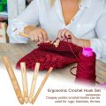 JAERBEE Large Crochet Hooks 15mm 20mm 25mm 30mm Wooden Crochet Hook Set for Chunky Yarn, Crocheting Huge Crochet Hooks. 
