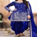Fancy  Chiffon Bridle Embroidered Unstiched  3 Pcs Suit With Chiffon Embroidery Dupatta  For Girls & Women Art # FEW 62. 