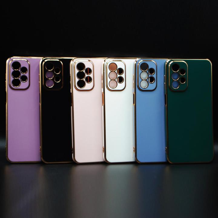 Samsung Galaxy A23 4G Back Cover Soft Multi Golden Border Camera Protection Cover For Samsung Galaxy A23 4G