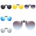 Car Night Safety Googles UV400 Day Night Vision Goggle Clip Polarized Lens Anti-glare Myopia Glasses Clip Vintage Turn-up Clip-on Sunglasses Travel. 