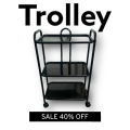Mini Trolley-Trolley 3 Tray Wheels Moving Trolley-Side Table Trolley-Kitchen Trolley-Saloon trolley-Kitchen trolley-Tea trolley. 