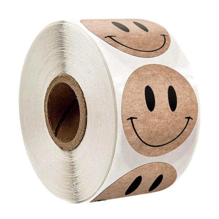 50-500pcs Smiley Rolls Stickers for Teachers and Children Special Decorative Cartoon Stickers Gift Wrapping Stationery Wholesale