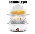 Kolax Egg Bolier / Single Layer / Double Layer 3 in 1 Electric Egg Boiler/Poacher/Cooker Vegetable Streamer- 7-14 eggs Capacity  - White. 