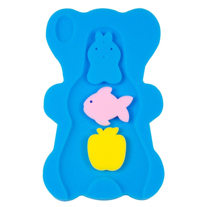 Baby Infant Soft Bath Sponge Seat Cute Anti-Slip Foam pad Mat Body Support Safety kids Cushion Sponge bathroom
