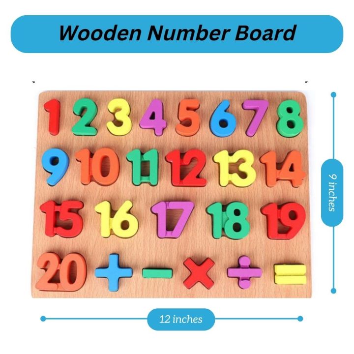 Wooden Numbers puzzle set for kids - 123 Wooden puzzle - Learning Educational toy - 3D puzzle board
