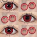 【HOT】 UYAAI Halloween Cosplay Color Contact Lenses Cosplay Lens Anime Red Lenses Girl Tears Graduated Colored Lenses Makeup Eye Len. 