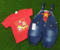 Bunny Blossom - Baba Fancy Romper and Frock - Denim and Jersey Design - (Tshirt, Denim or Jersey Dungaree)- Branded Bear Basket Premium Baby Baba Suit - Fine Quality Baby Boy and Girl Romper. 