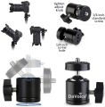 360 Mini Ball Head Metal Mount Adjustable for Tripod Monopod Stand Black. 
