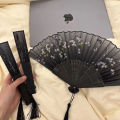 New Chinese style folding fan, ancient style, summer Hanfu female cheongsam dance fan, portable photo, Chinese style folding fan. 