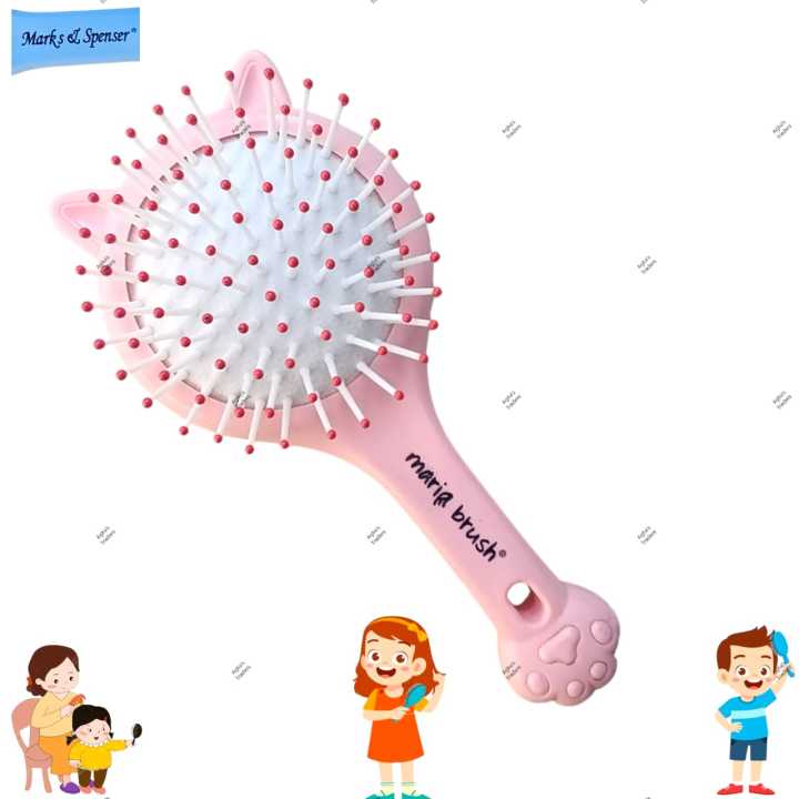 China 2 in 1 Massage Cat Paw Style Hairbrush  with Mirror on Backside  Cute Kitty Cat Shape Hair Brush for all Kids