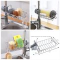 Soap Dish Holder Kitchen Sink Shelving Stainless Steel Faucet Drain Rack Cleaning Utensils Storage Organizer Kitchen Accessories. 