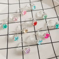 12/36PCS/set Adjustable Kids Crystal Rings Jewelry Heart Star Square Open Finger Ring For Children Girl Party Gift. 