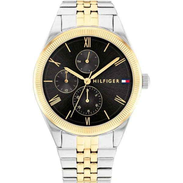 Tommy Hilfiger Monica Two-tone Stainless Steel Black Dial Quartz Watch ...