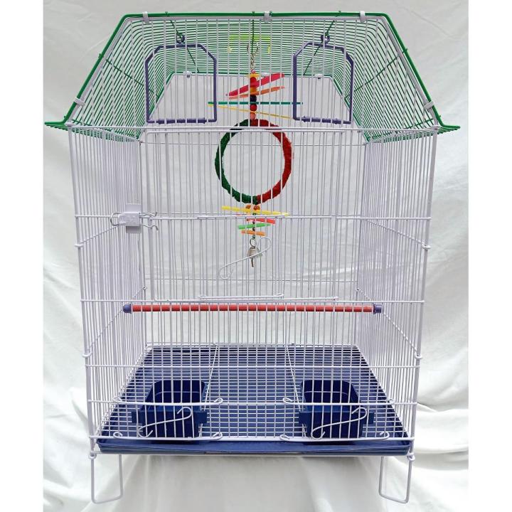 cage for birds single portion 18"x14"x23" with hanging toy