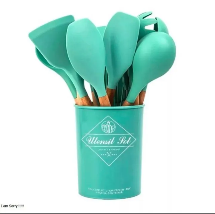 Wooden%20Handle%20Non-stick%20silicon%20spoon%20Set/%2012%20pieces%20-%20Image%203