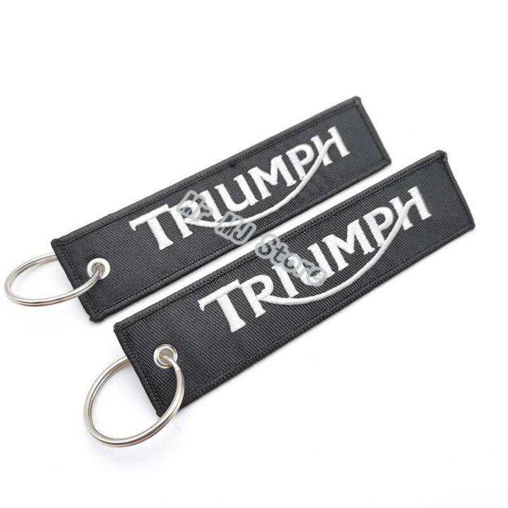 Motorcycle Styling Exquisite Embroidery keyring for TRIUMPH Bonneville Tiger Scrambler Street Triple Keychain accessorie Fashion Motorcycle Styling Exquisite Embroidery keyring for TRIUMPH motorbike biker Street Triple Keychain