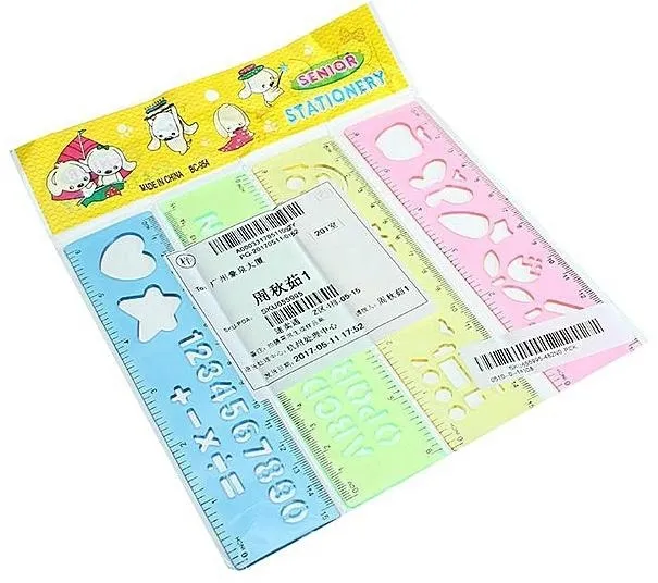 PACK%20OF%204%20STENCIL%20SCALE%20SET-%20Student%20Scale%20Set-%204Pcs%20Candy%20Color%20Cute%20Art%20Graphics%20Symbols%20Drawing%20Template%20Ruler%2015CM-%20-%20Image%205