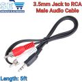 3.5mm Jack To 2 RCA Audio Cables 3.5 Male To RCA Male Aux Cable For Laptop TV DVD Amplifier. 