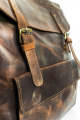 Genuine Leather Backpack for Men Vintage 15.6 Inch Laptop Bag Multi Pockets Rucksack Casual Travel Daypack Brown. 