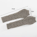Arm Sleeves Cover Pure Color Twisted Texture Lady Mittens. 