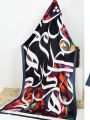 Dinero Outlet Digital Print Satan Silk Calligraphy Dupatta, Printed Calligraphy Traditional Shawl for Women, Swiss Digital Urdu Written Odhni for Girls, Trendy Stoler Clothes for Women and Girls, Women Wear for Party and Casual - Gulzaar. 