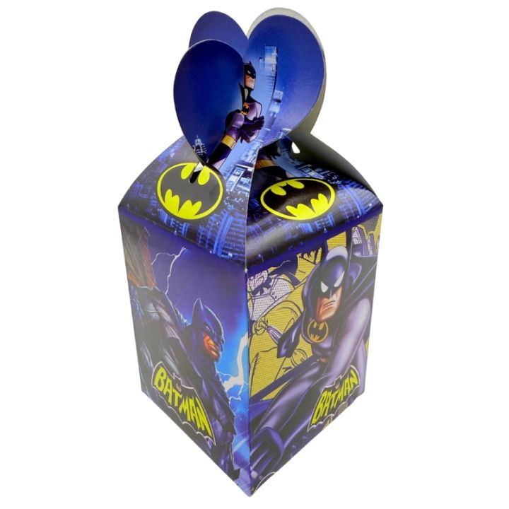 BATMAN THEME GOODY BOX ( PACK OF 10 FAVOR BOXES )