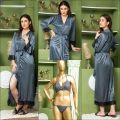 3 Pieces Hot Sexy Long Nighty For Ladies / Beautiful Night Dress / Loungewear For Women -MultiColor. 