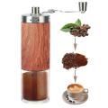 Manual Portable Ceramic Adjustable Settings Hand Coffee Beans Mill Grinder Collapsible Handcrank for Drip Coffee-Stainless Steel. 