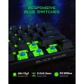 BLACK SHARK  SIXGILL K4 60% MECHANICAL KEYBOARD GAMING BLUE SWITCH FULL RGB WIRED PROGRAMMABLE (BLACK). 