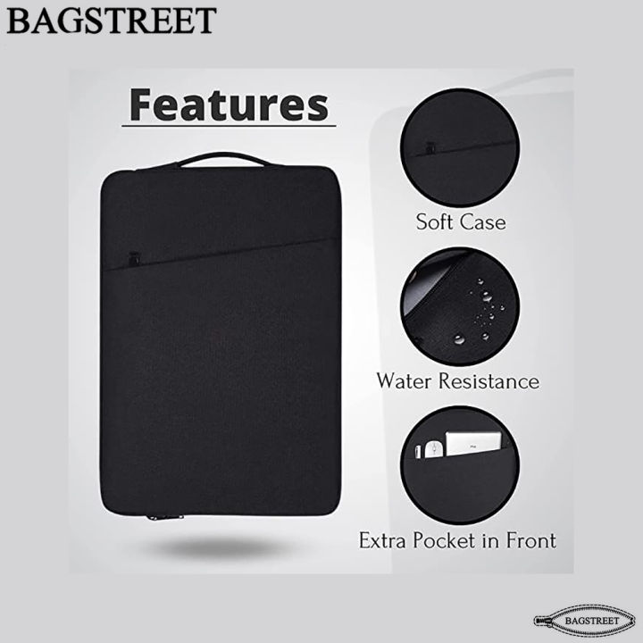 BAGSTREET%20Laptop%20Sleeve%2013.3"%20-%2014"%20-%2015.6"%20Inches%20with%20Handle,%20Shock%20Proof,%20Water%20Proof%20Compatible%20with%20MacBook%20Air/Pro%2013.3-14-15.6%20Inch,%20Notebook%20Computer%20Polyester%20Protective%20Sleeve%20Case%20Carrying%20Bag%20with%20Accessory%20Pockets%20-%20Black%20-%20Image%205