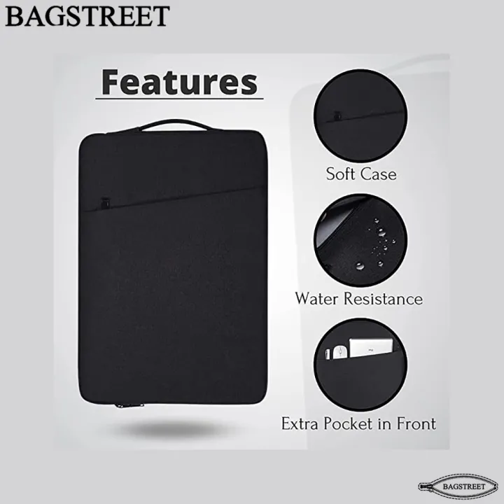 BAGSTREET%20Laptop%20Sleeve%2013.3"%20-%2014"%20-%2015.6"%20Inches%20with%20Handle,%20Shock%20Proof,%20Water%20Proof%20Compatible%20with%20MacBook%20Air/Pro%2013.3-14-15.6%20Inch,%20Notebook%20Computer%20Polyester%20Protective%20Sleeve%20Case%20Carrying%20Bag%20with%20Accessory%20Pockets%20-%20Black%20-%20Image%205