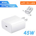 Original For Samsung Usb C Charger 45w for Galaxy Z Flip Fold 6 5 4 3 A54 A55 5G S23 S24 Ultra S22 S21 Plus Tab S7 EU US Adapter. 