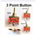 Button 3 Point Control of 2 Accessories In One LEDs Horns On Off Switch Left Neutral Right for Motorcycle and Car. 