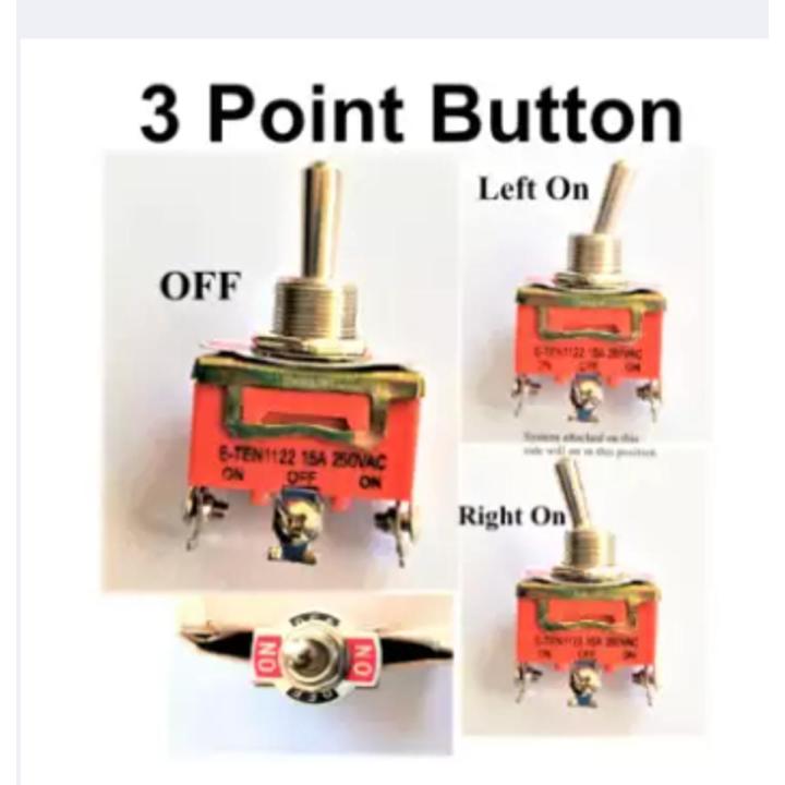 Button 3 Point Control of 2 Accessories In One LEDs Horns On Off Switch ...