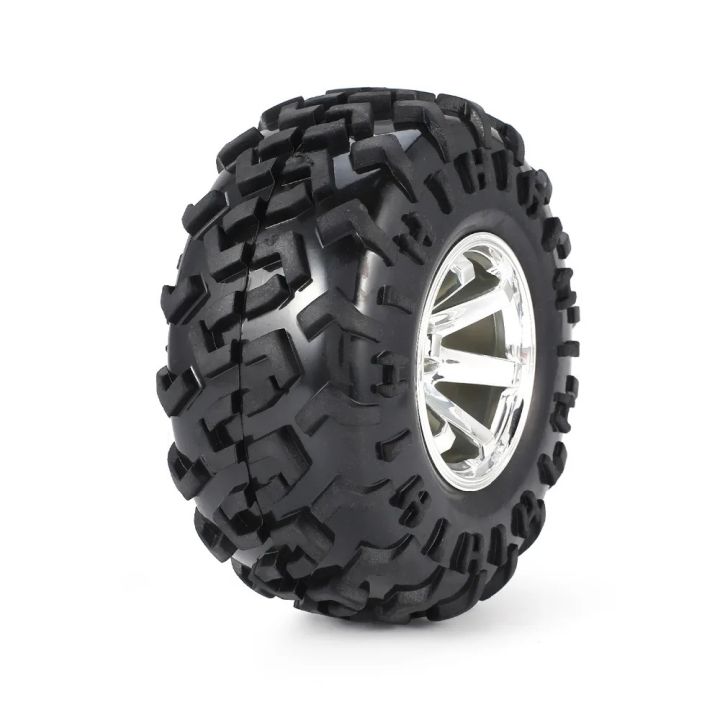 Monster Truck Silver 1/10  Tire Tyre wheel Traxxas HSP Tamiya HPI Kyosho RC