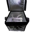 Heavy duty waterproof insulated food delivery bag with bottle pocket, fast food delivery bag / thermal insulated bag / pizza delivery bag, home delivery bag, restaurant bag, takeaway bag. 
