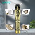 VGR V-081 Professional Rechargeable cordless Hair Clipper with Stainless steel Blades, USB Charging cable, 3 Guide Combs for men Runtime: 180 mins, 1500 mAh Li-ion Battery, Gold. 