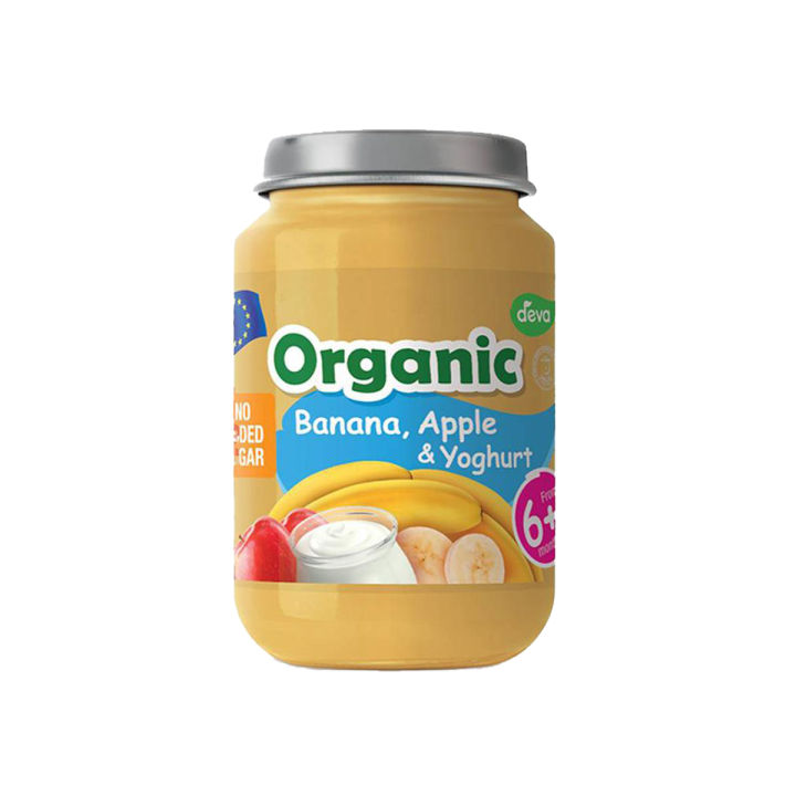 Deva Baby Food Jar Organic Banana, Apple & Yoghurt 6+ Months - 200gm