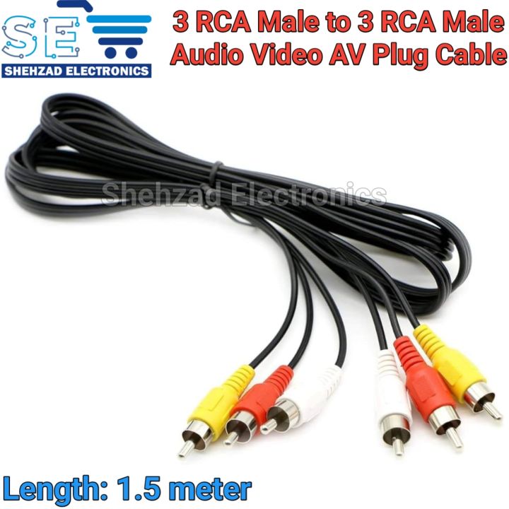 3 RCA Male to 3 RCA Male Connector Composite AV Wire Plug Pure Copper Audio Video Cable