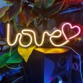 Love With Heart logo Neon Light Sign For Room Decoration And gift for someone special. 