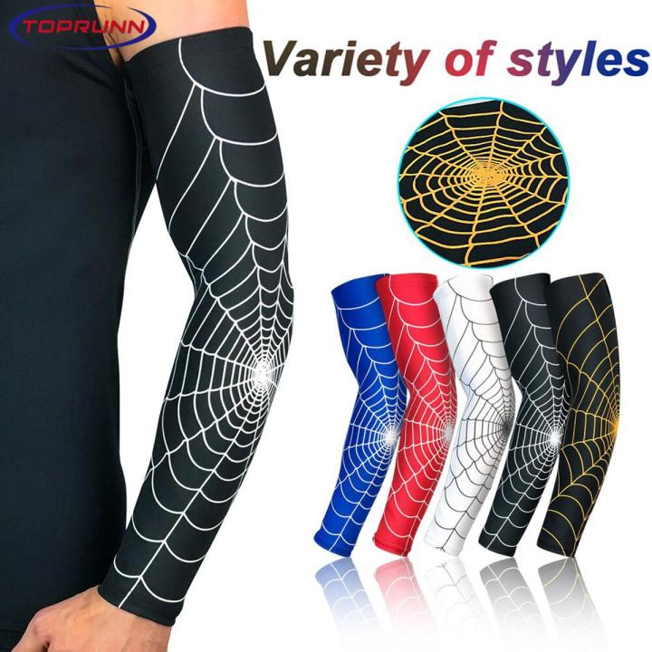 【KuaKe Mall】Toprunn 1 Pcs Spinneweb Baseball Sport Arm Lange Mouwen Polsband Voor Mannen En Vrouwen Veiligheid Elleboog Protecter
