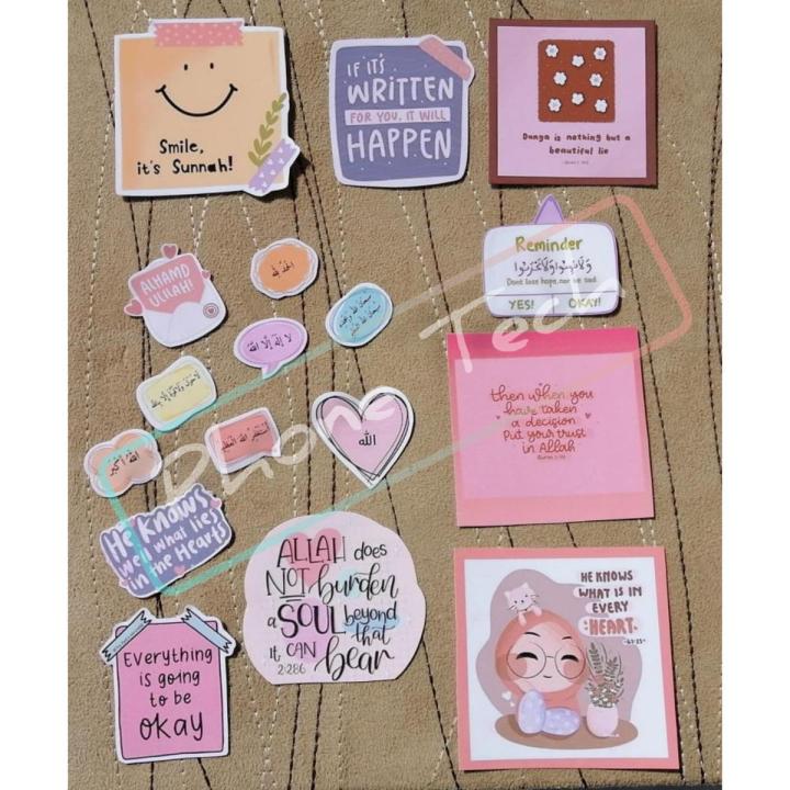 Aesthetic islamic motivational Stickers -for mobile back, Laptop, dairy and for decorating your stuff and making them look more attractive