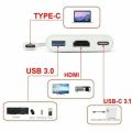 New Type C USB 3.1 to USB-C 4K HDMI USB 3.0 Adapter 3 in 1 Hub For Note books. 