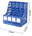 4 Portion Magazine File Documents Holder - Blue. 