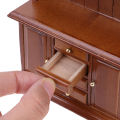 1/12 Dollhouse Miniature Furniture Multifunction Wood Bookcase Cabinet. 