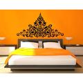size: 4 x 2 feet  - Header Border Beautiful Floral Art Specially for Bed Room wedding couple home interior decor decoration - black or white color. 