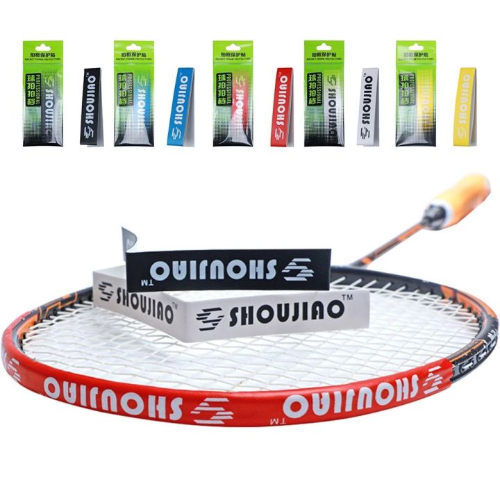 Creative Multi-color Badminton Racket Head Sticker PU Reduce Impact and Friction Frame Protective Tape Anti-collision Sport Supplies Racquet Frame Protector Sticker