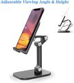 Foldable Phone Stand Plastic Cell Phone Holder Adjustable Desk Bracket Smartphone Mount Universal for iOS/Android Mobile Phone-Black. 