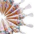 Bag with Ties for Wedding Birthday Easter Favors Packing 100Pcs/pack Plastic Cone Bag Transparent Triangle Candy Bags Carrot Gift. 