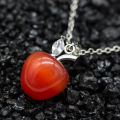 Women Fashion Opal Red Apple Shape Charm Pendant for Necklace Earring Decor. 